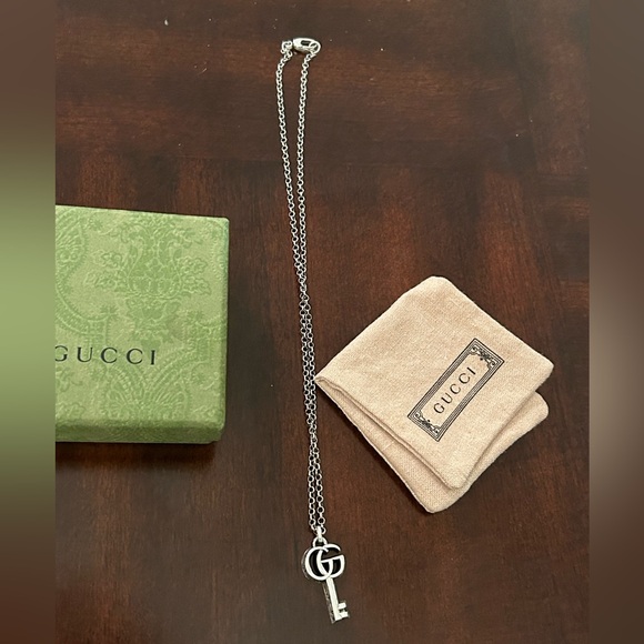 Gucci Double G Key Necklace Sterling Silver - Picture 5 of 6